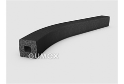 Quadratisches mikroporöses Profil mit Loch, 10x10mm, Dichte 500kg/m3, EPDM, -30°C/+80°C, schwarz, 